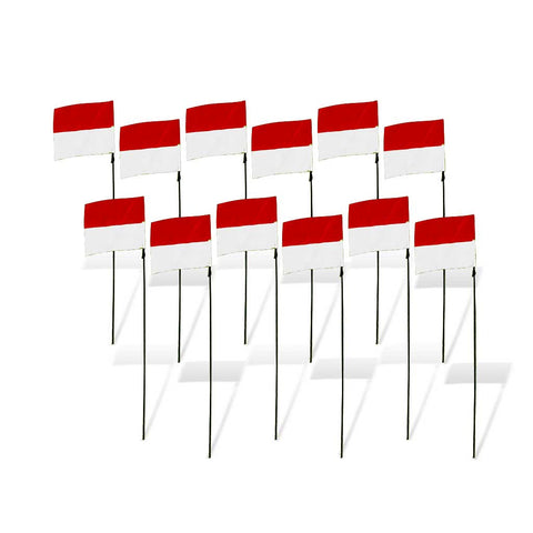 Flag Markers for FPV Drone Racing (set of 12) - Red and White